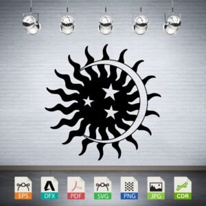 Sun Moon Stars Celestial Vector - Cosmic Decor Design