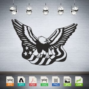 American Eagle Flag Vector - Patriotic Symbol Decor