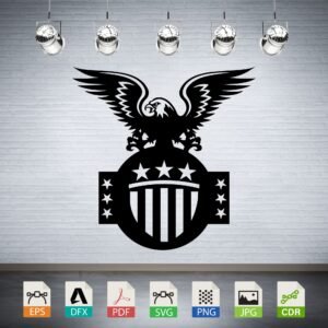 American Eagle Shield Stars Stripes Vector - Patriotic USA Decor