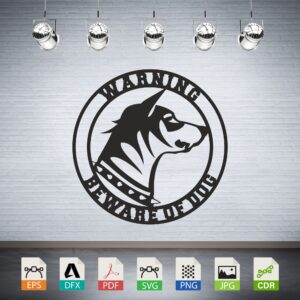 Warning Beware of Dog Vector - Security Pet Decor Sign